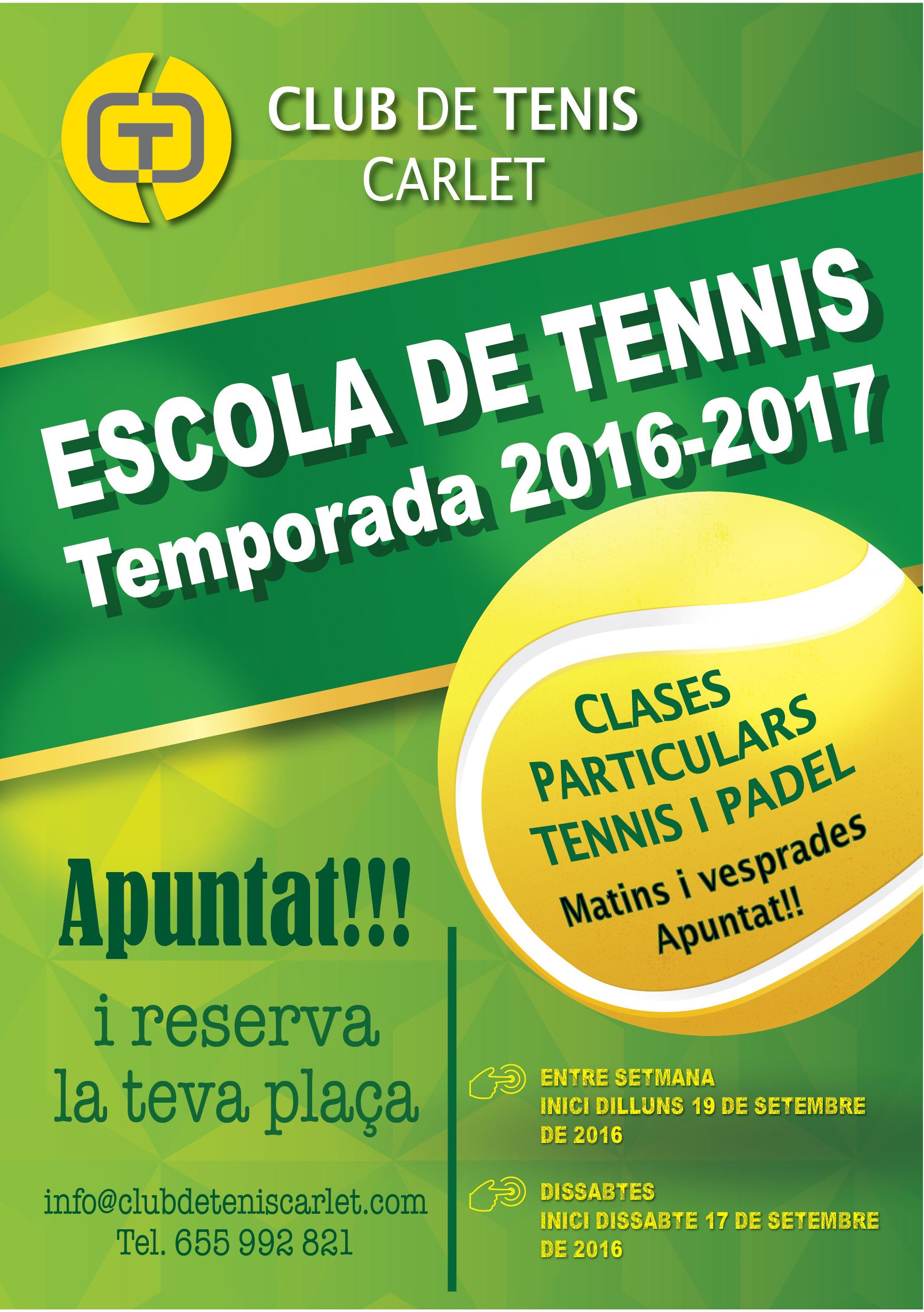 Cartell escola tennis